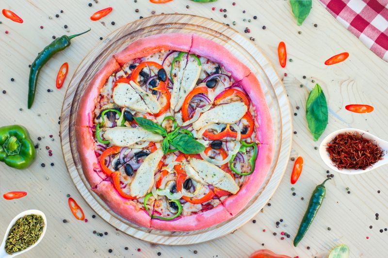 Mediterranean Harvest pizza with feta olives and sun dried tomatoes